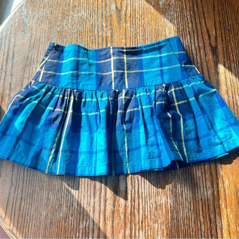 Hollister Teal and Navy Plaid Skirt